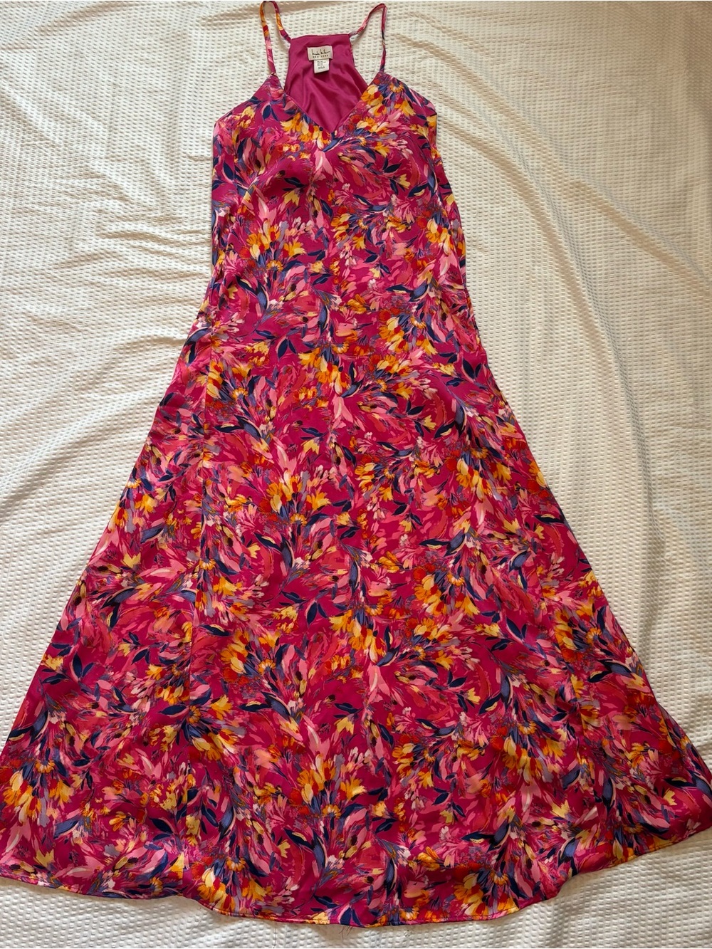 Abstract Floral Pink Maxi Sun Dress by Nicole Miller - XS - Picture 3 of 6